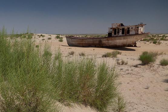 Boats on former Aral Sea
