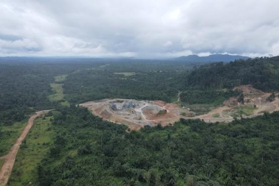 Aerial view of degraded areas from industrial activities in Akampa Buffer Zones, Cross River State under restoration by the project. 